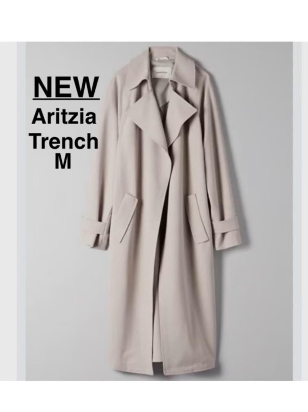 New Aritzia. Babaton Lawson trench Coat Size M ashen cendre /ashy ash & tags⭐️⭐️